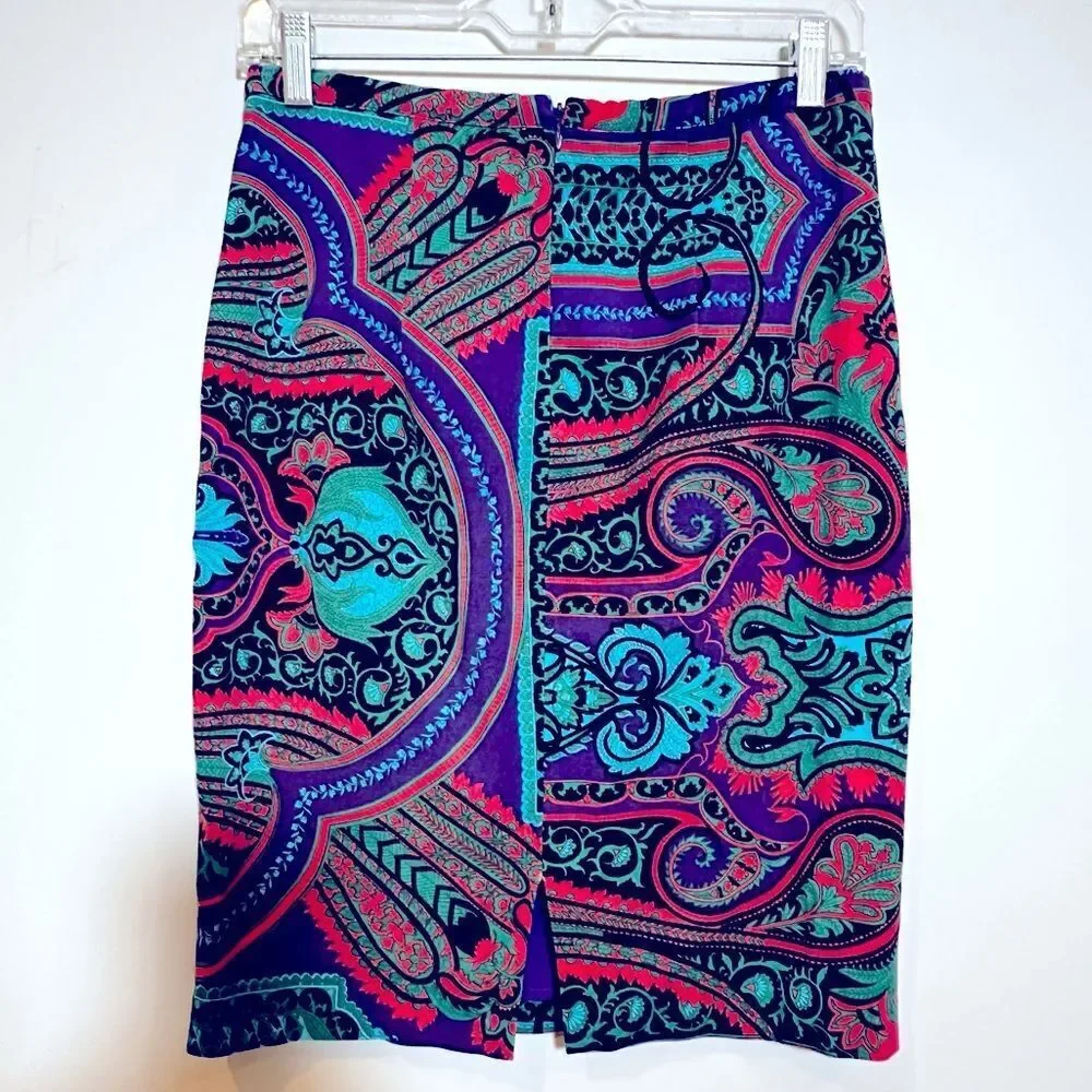 Plenty By Tracy Reese Anthropologie Pencil Skirt Women's Size 4 Vibrant‎ Paisley